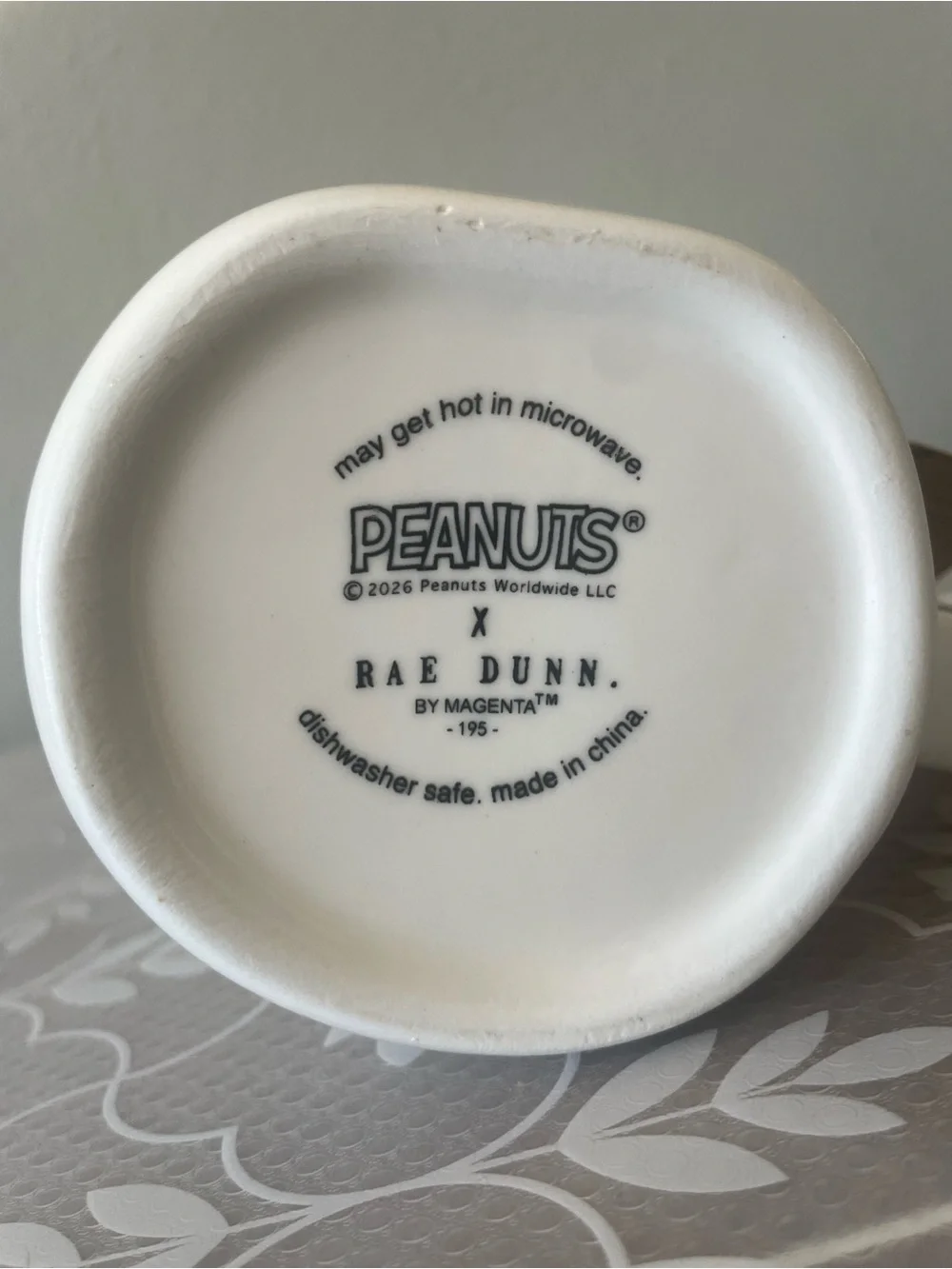 Rae Dunn X Peanuts Snoopy Apple Ceramic Mug NWT Double-Sided #1 Teacher